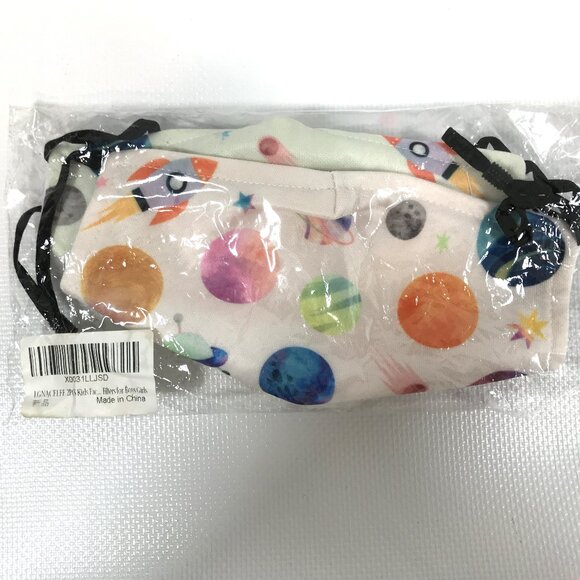 Kids Cotton Face Mask Outer Space Rocketship Spaceship Planets - Picture 7 of 7